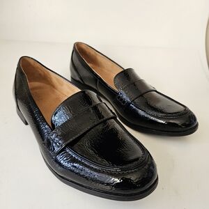 Black Patent Leather Women's Loafers